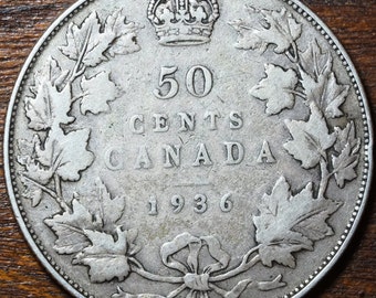 カナダ連邦　ジョージ５世　銀貨　１９３６ カナダ 1936年 ジョージ5世 銀貨 MS-64 - Etsy 日本