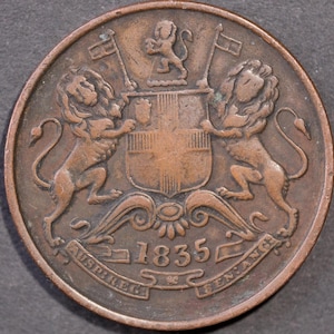 1835 British East India Company Half Anna