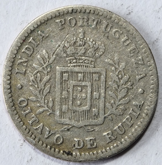 1881 1/8 ルピア ルイス 1 世 カルカッタミント ポルトガル インド