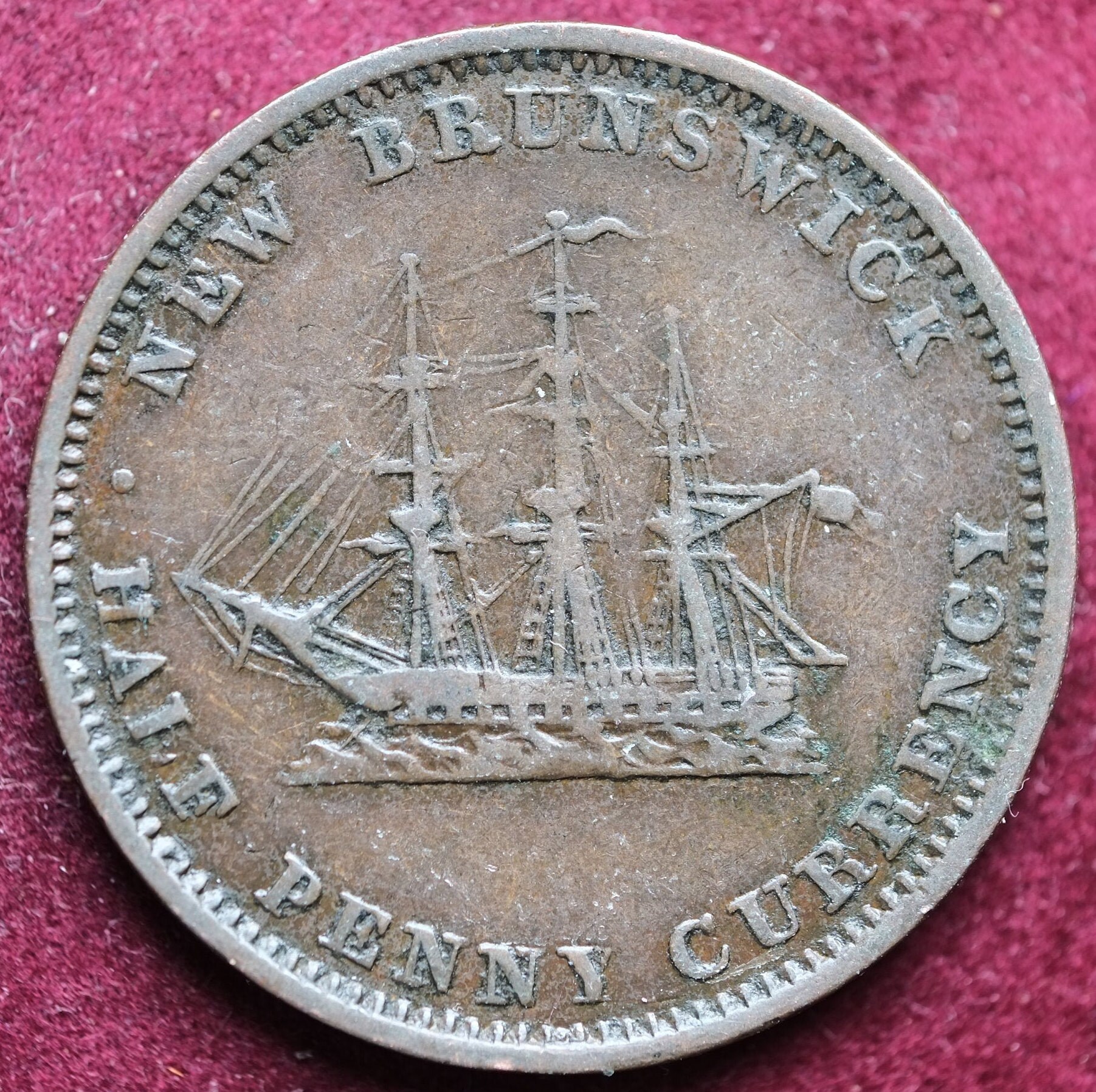 Image of 1854 New Brunswick Half Penny Token