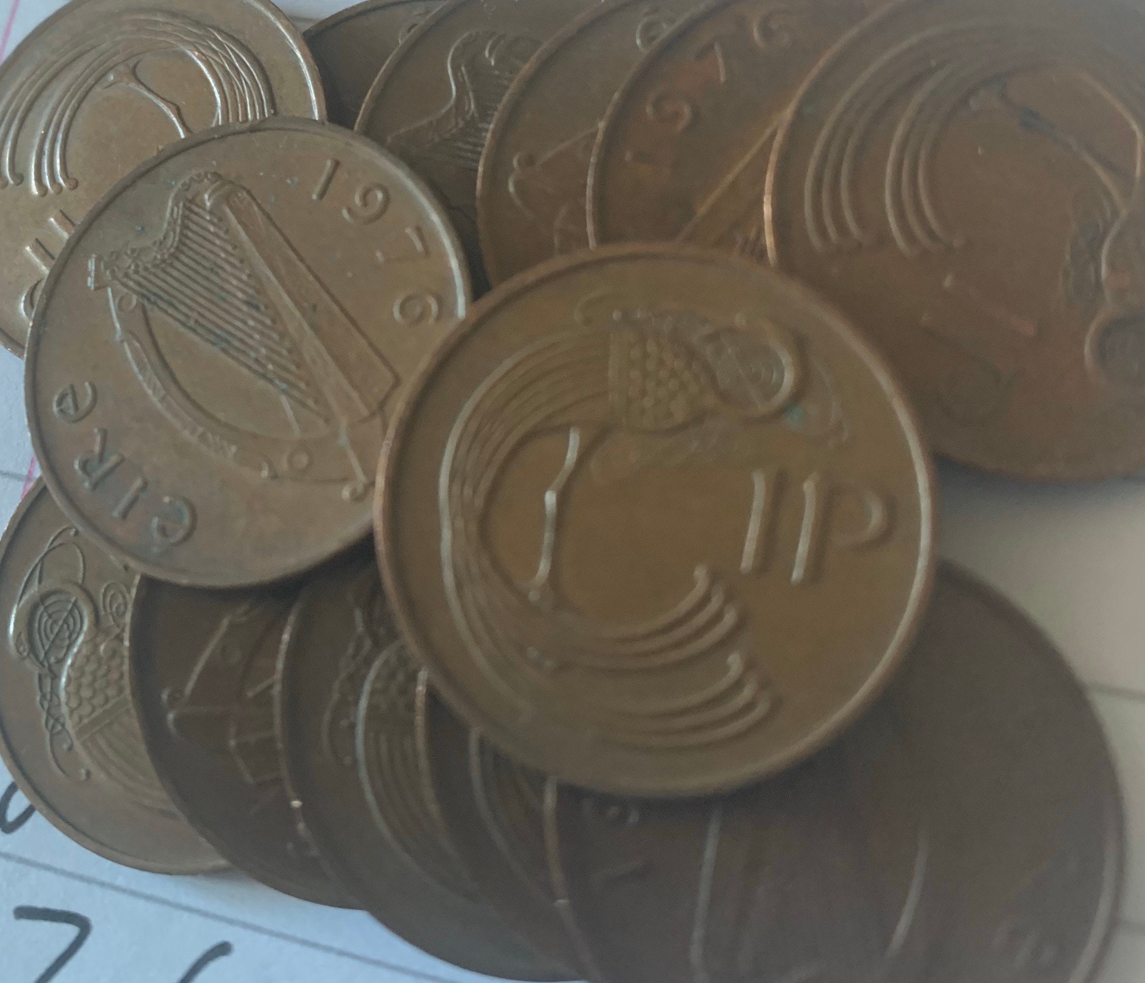 Image of 10 X 1976 Irish 1P New Pence Coins