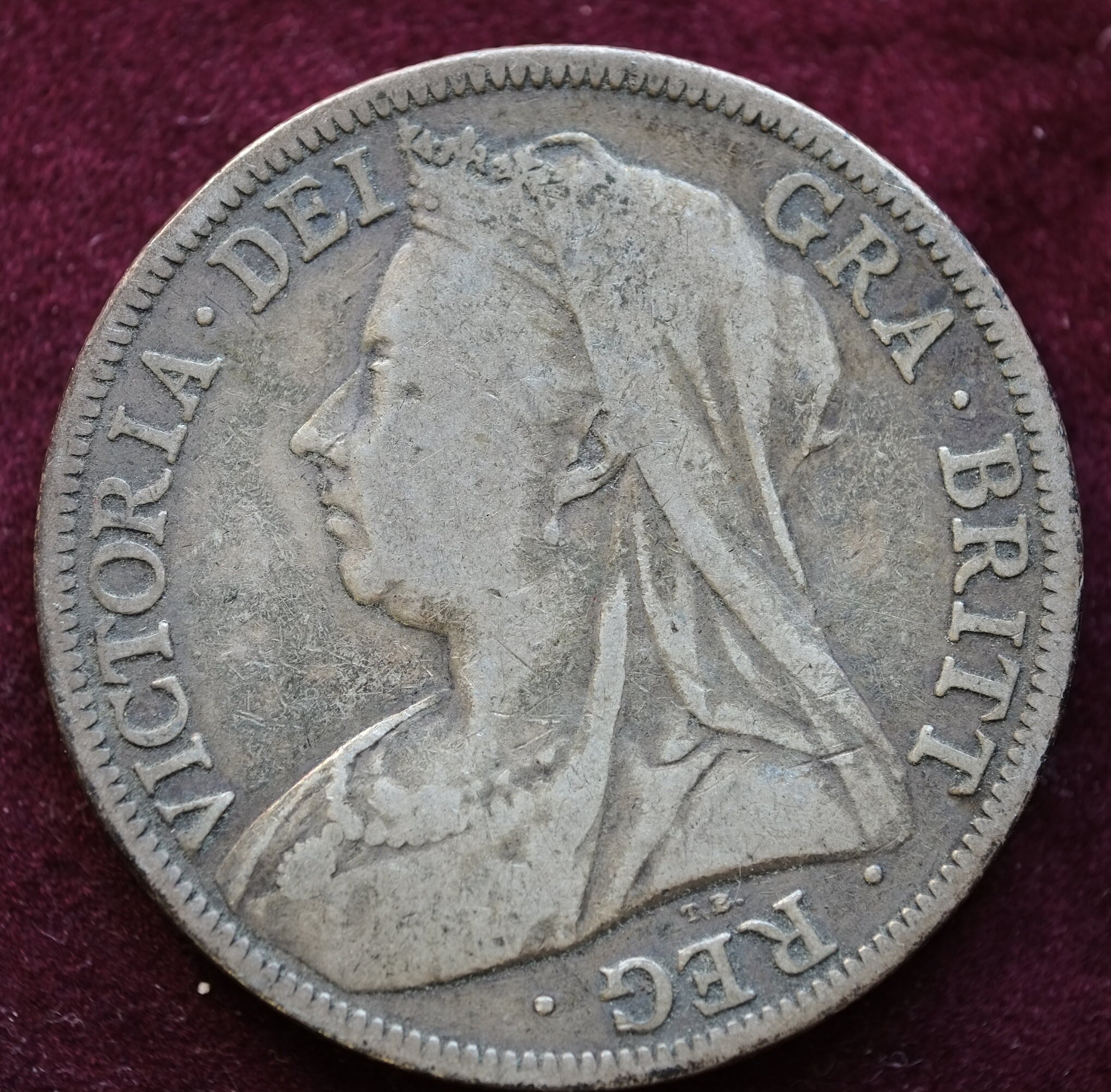 Image of 1896 Silver Half Crown Queen Victoria
