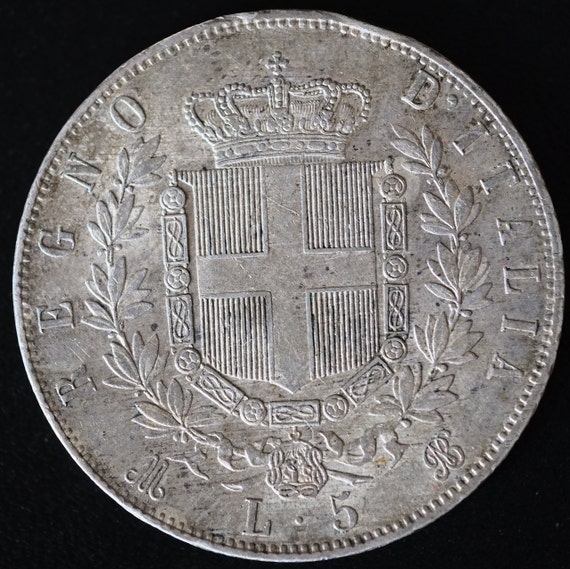 1871 M BM Milan 5 Lira Italy Victor Emmanuel II - Etsy