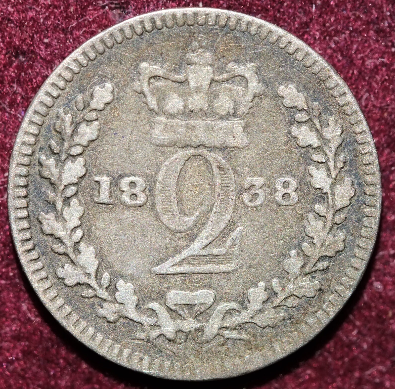 1838 plata dos peniques Maundy o moneda colonial Reina Etsy