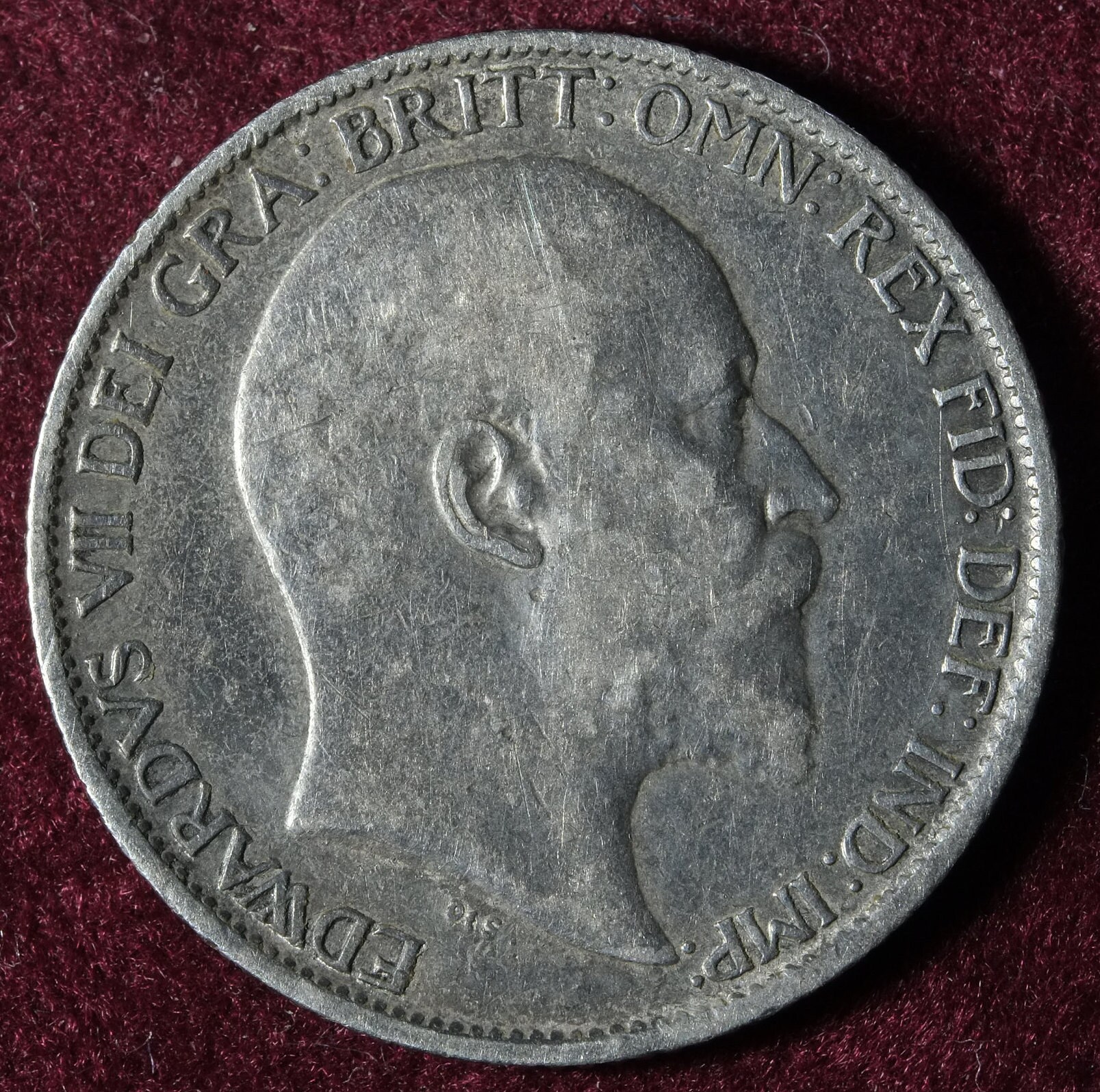 Image of 1910 .925 Silver British Sixpence Coin Edward Vii King & Emperor
