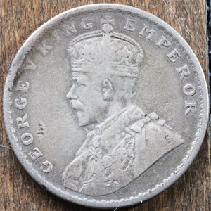 1919 Silver KGV One Rupee British India
