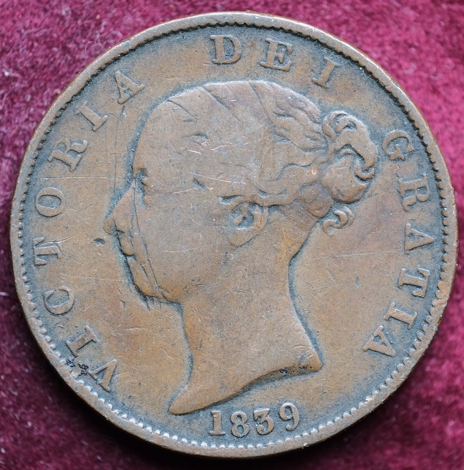 Image of 1839 Isle Of Man Half Penny