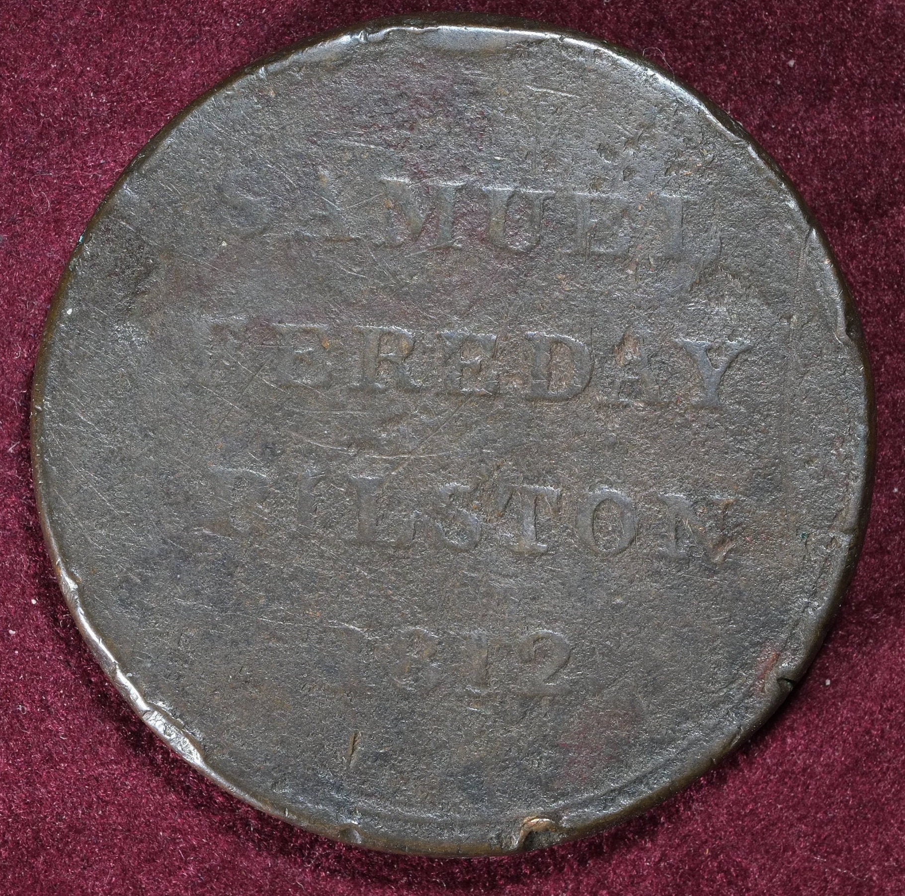 Image of 1812 Samuel Fereday's Bilston One Penny Token