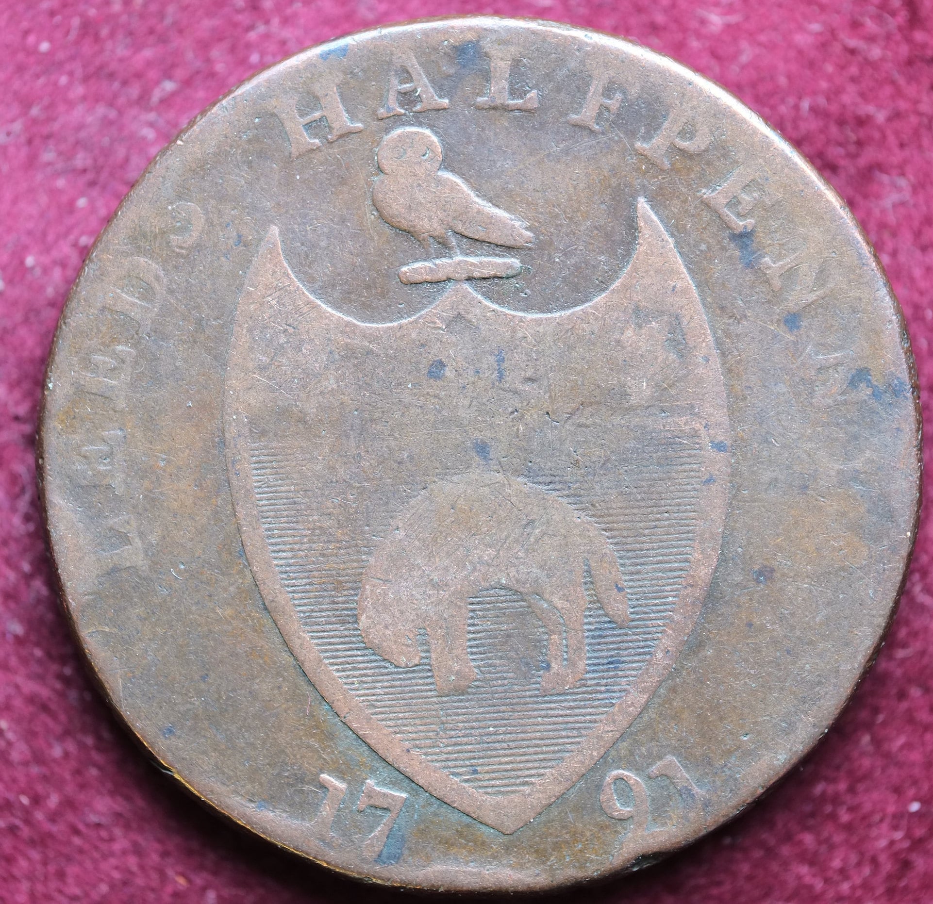 Image of 1791 Leeds Half Penny Token