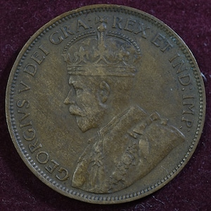 1918 Canada One Cent coin King George V