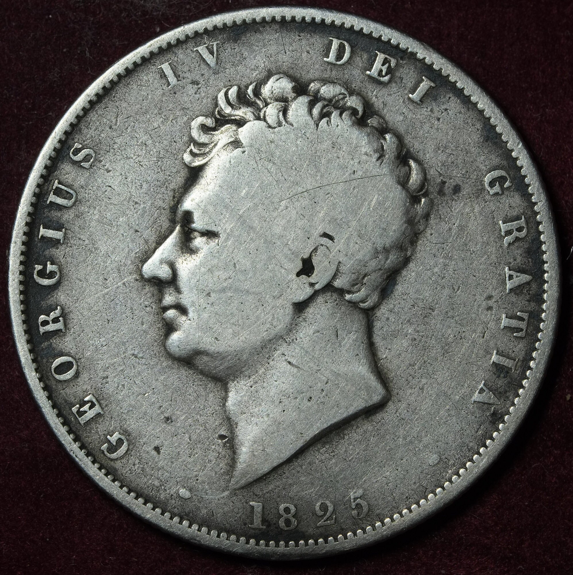 Image of 1825 Silver Half Crown George Iiii