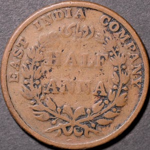 1835 British East India Company Half Anna