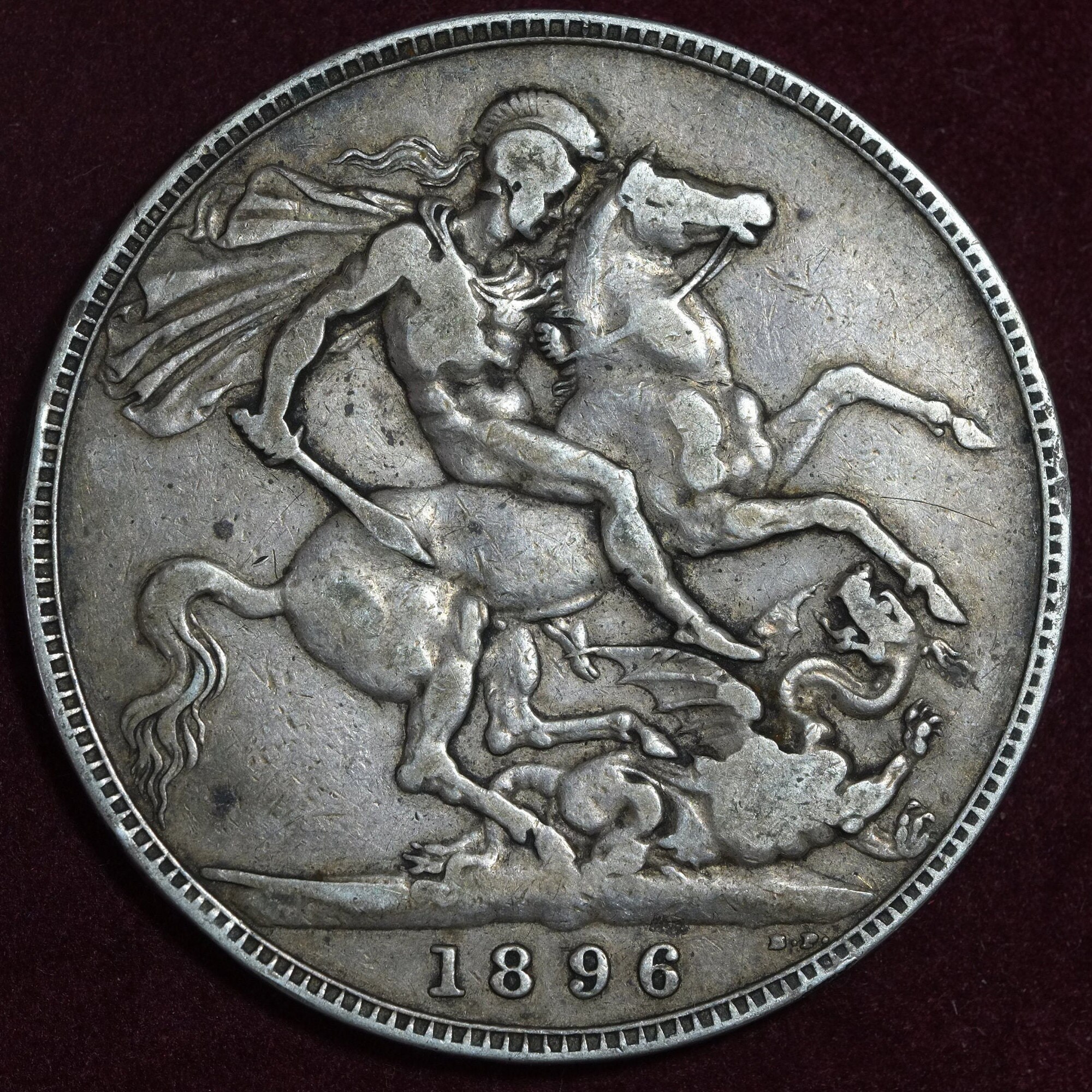 Image of 1896 Lix Queen Victoria Veiled Head Full Crown .925 Silver Coin