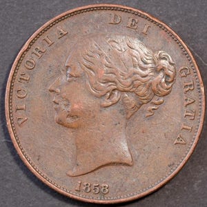 1858 One Penny Queen Victoria