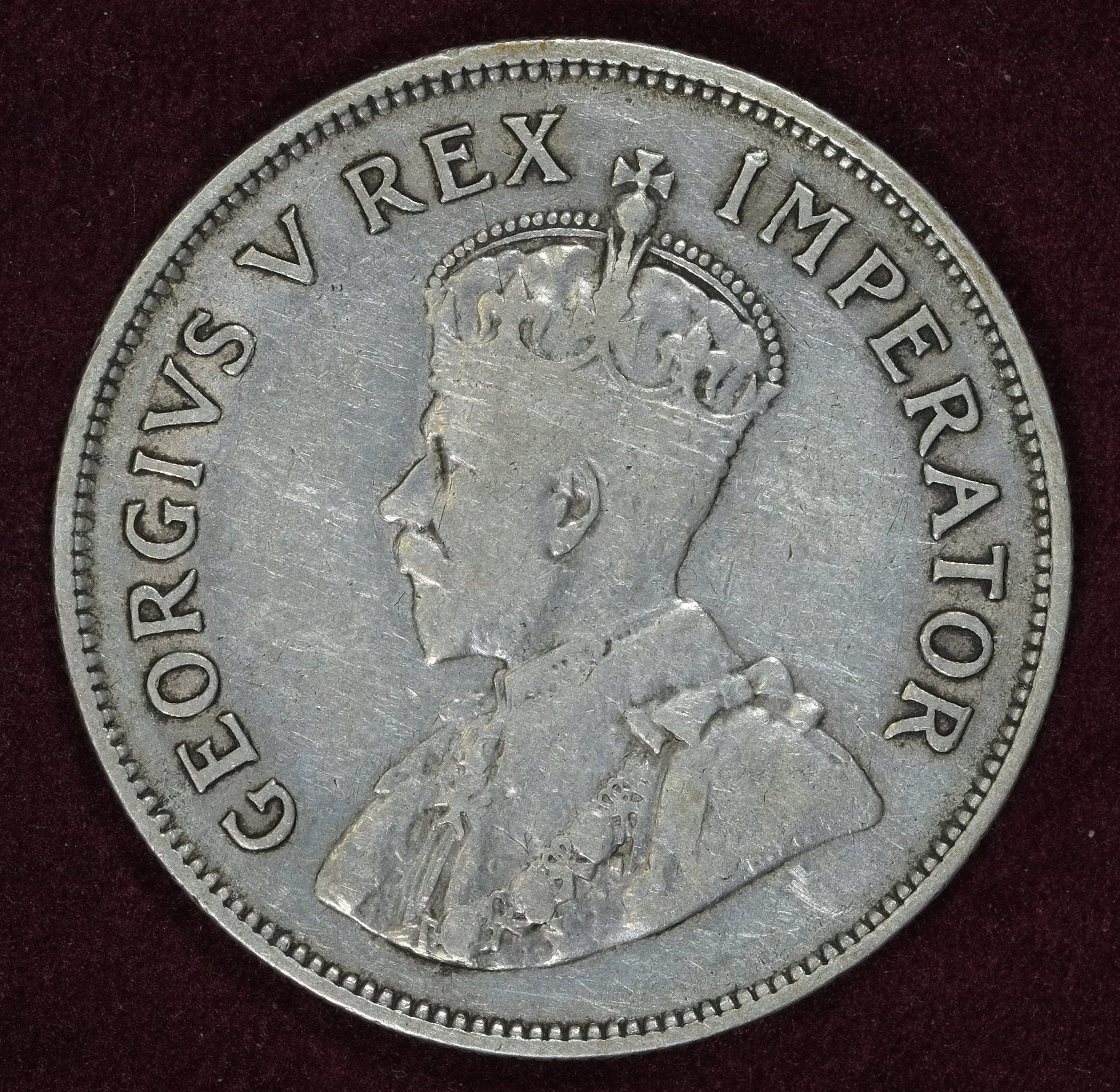 Image of 1932 Silver Half Crown 2 1/2 Shillings Coin South Africa King George V
