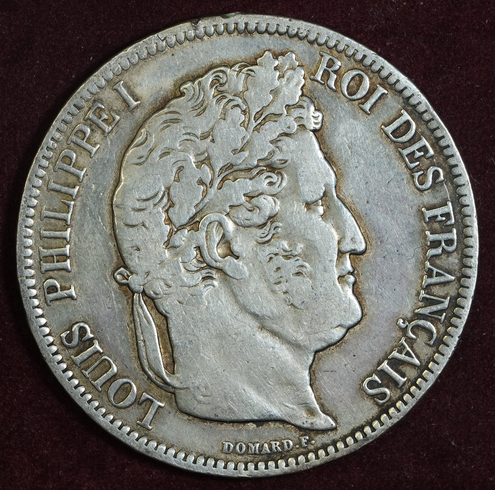 Image of 1841 W 5 Francs French Silver Coin