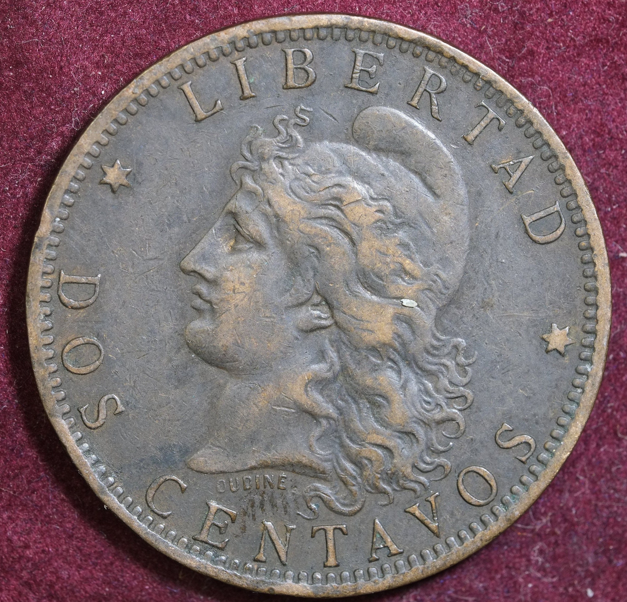 Image of 1888 2 Centavos Coin Republic Of Argentina Scarcer Date