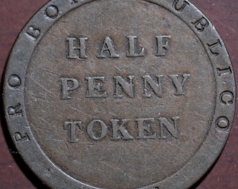 1831 Isle of Man George IV Cartwheel Half Penny Bank Token Coinage William Callister