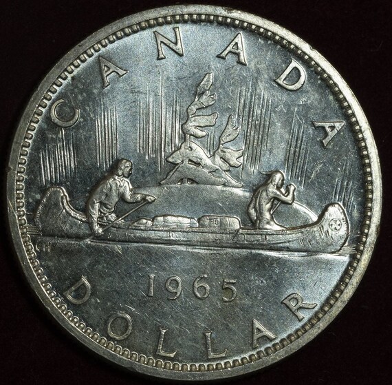 1965 Silber Ein Dollar Munze Kanada Qeii Etsy