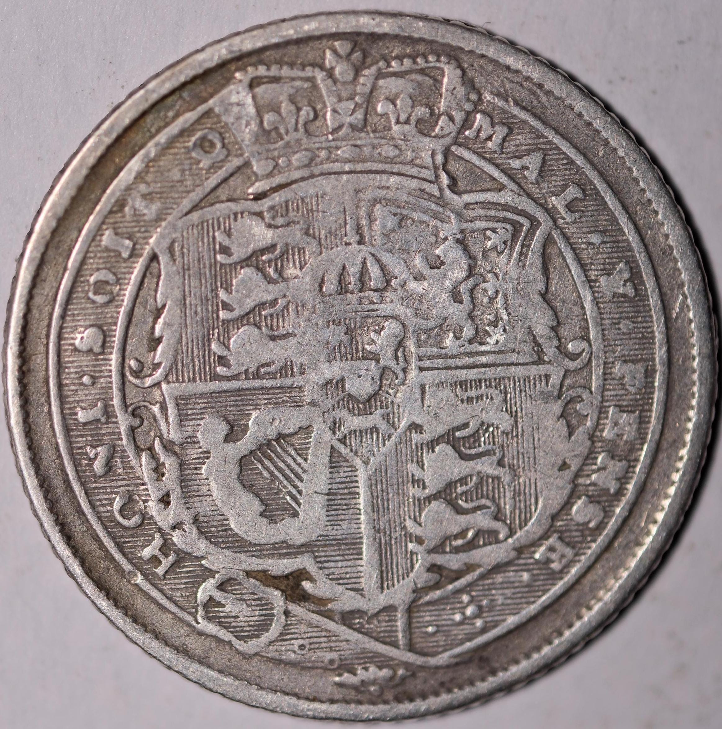 1818年 ジョージ3世 銀貨6ペンス - Etsy 日本