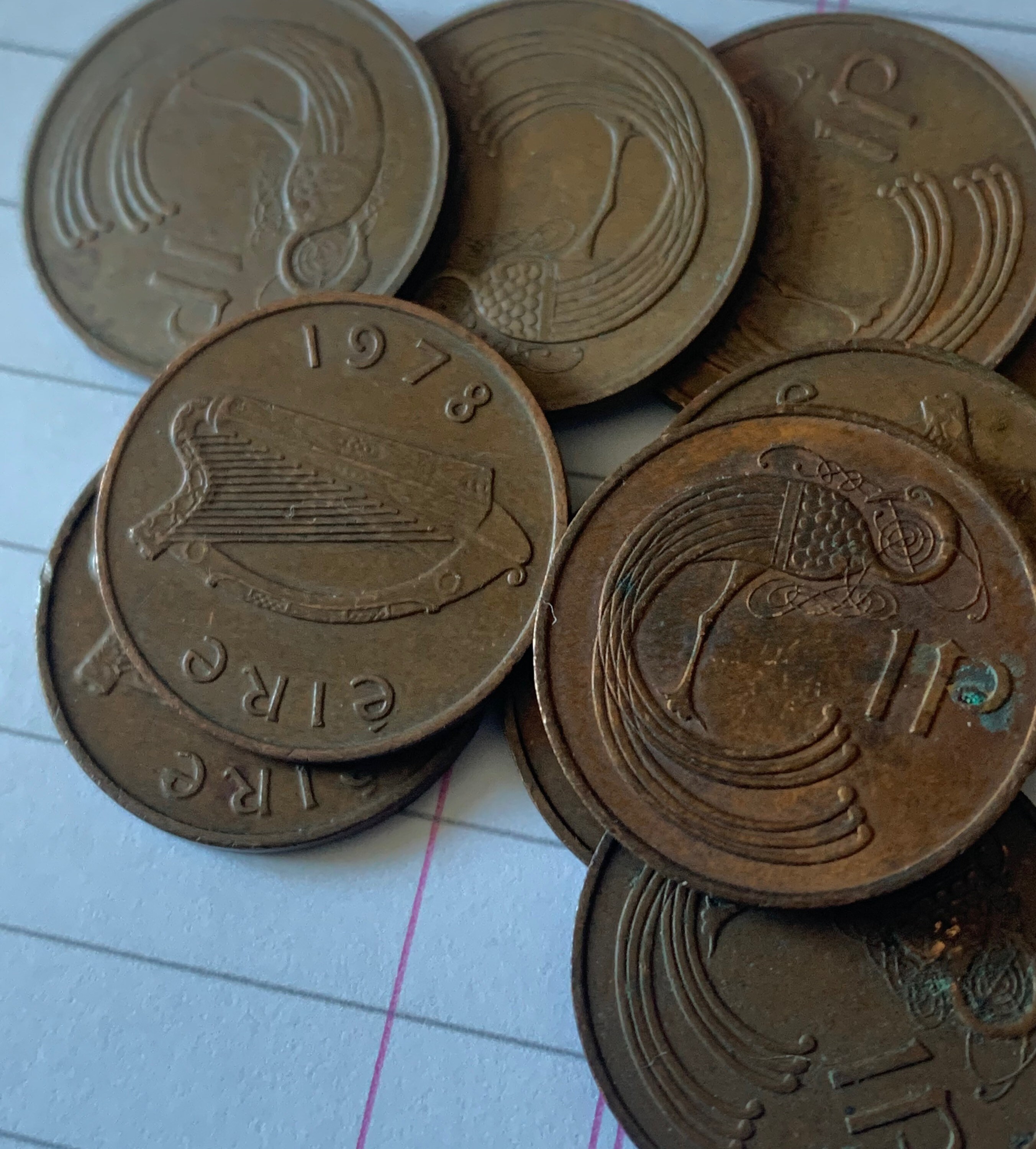 Image of 10 X 1978 Irish 1P New Pence Coins