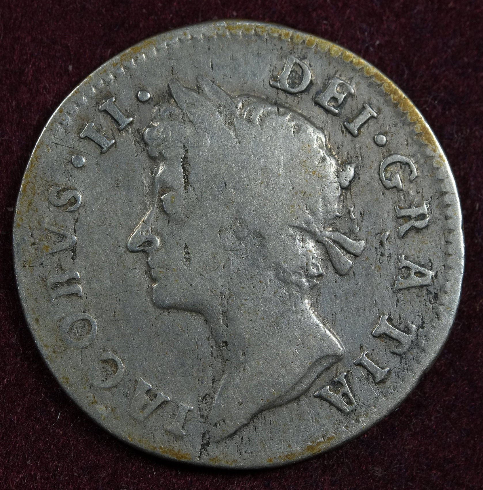 Image of 1687 King James Ii Silver Threepence Coin