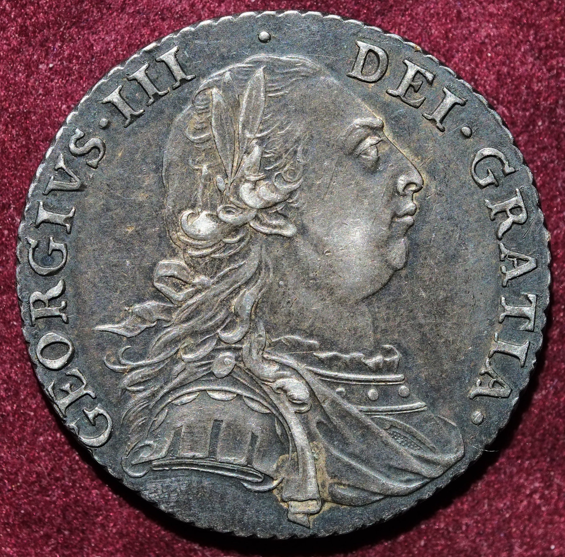 Image of 1787 George Iii Silver Shilling Semee Of Hearts