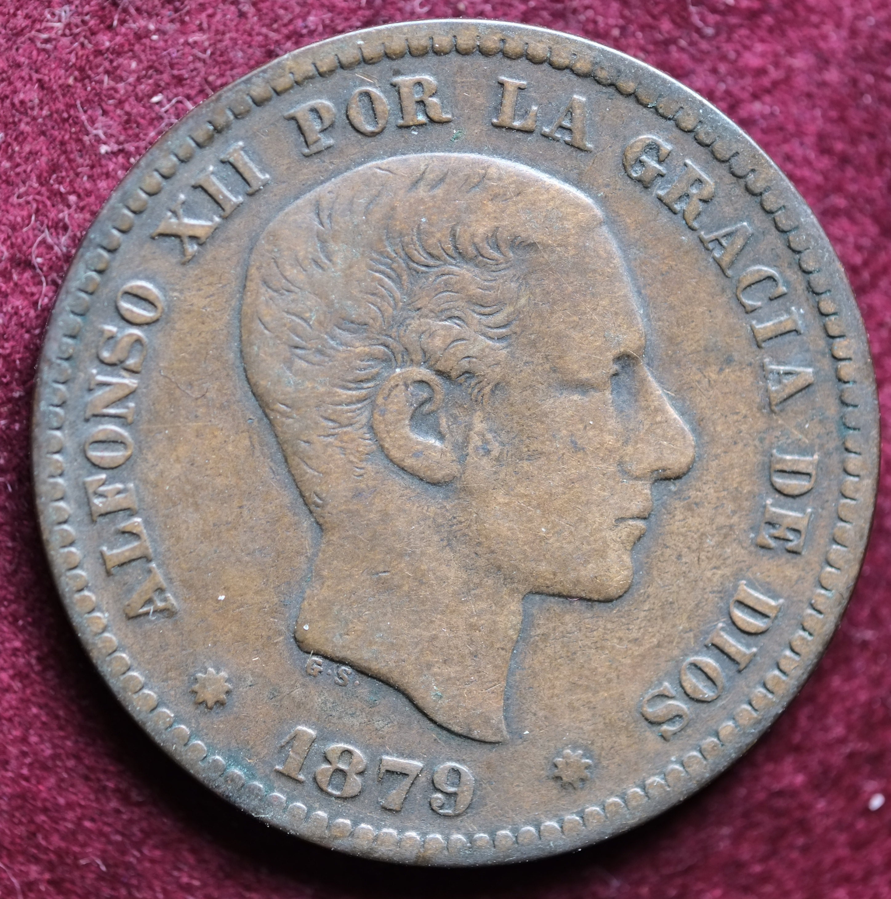Image of 1879 5 Centimos Coin Spain Alfonso Xii