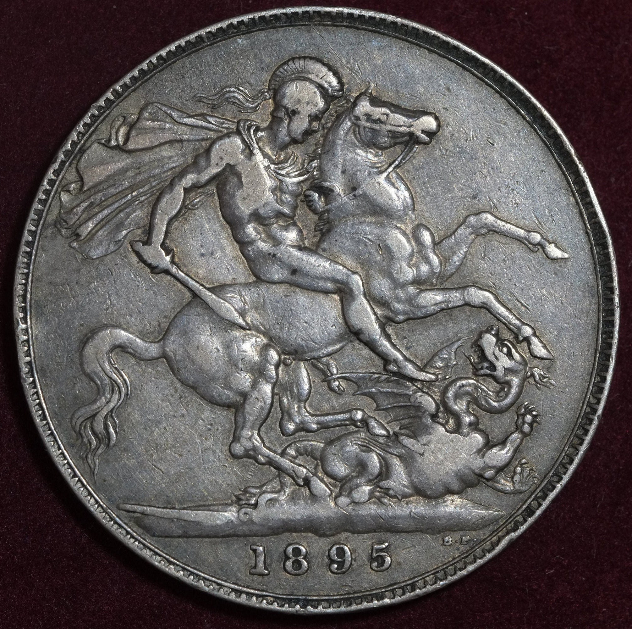 Image of 1895 Lix Queen Victoria Veiled Head Full Crown .925 Silver Coin