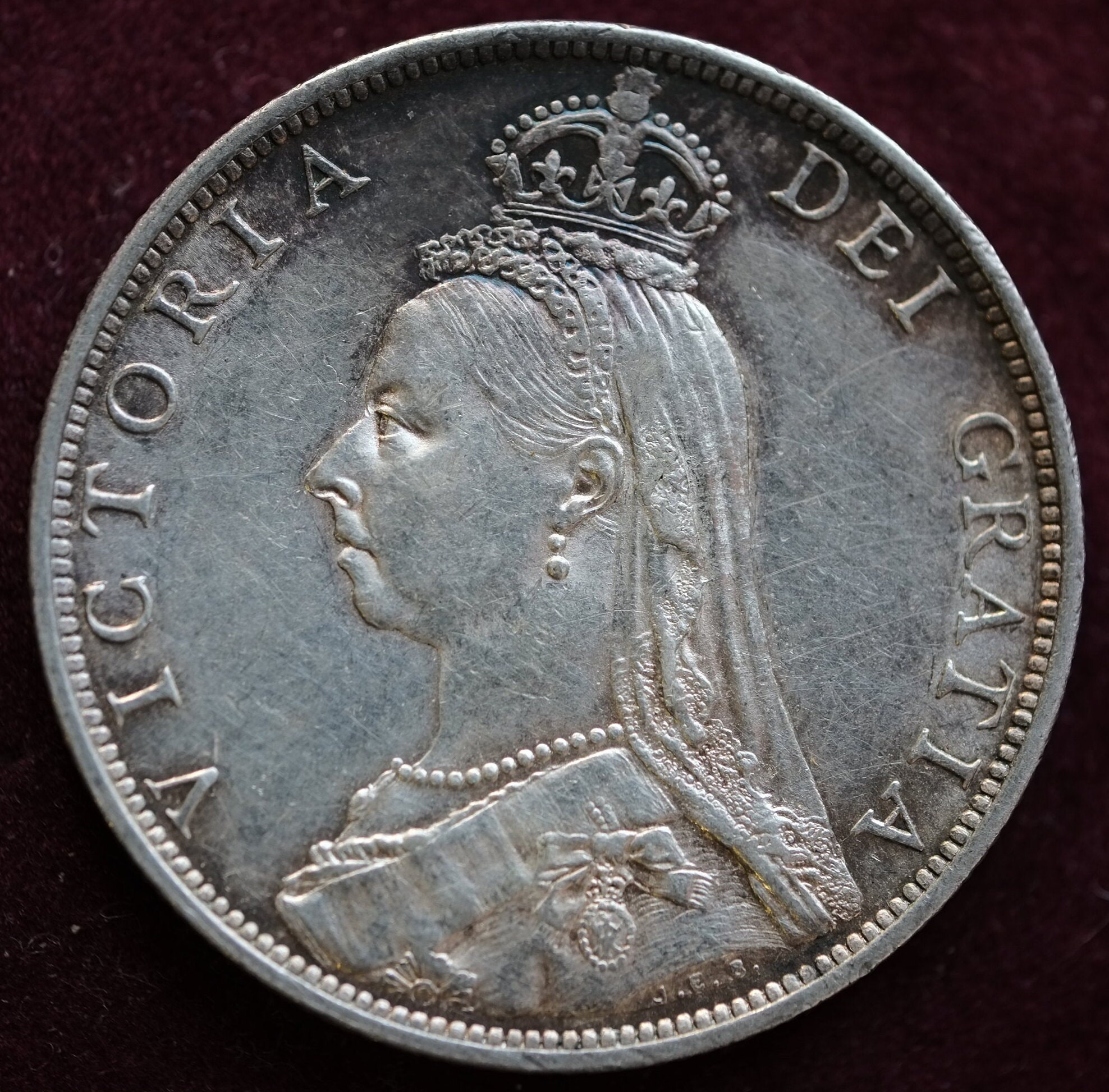 Image of 1889 Victorian Jubilee Portrait Silver Florin
