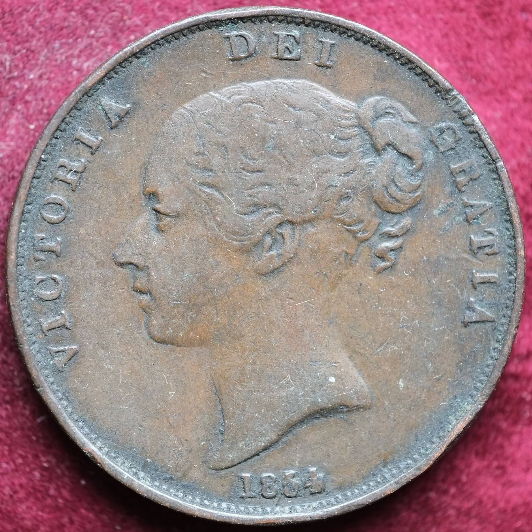 Image of 1854 Early Victorian One Penny Coin