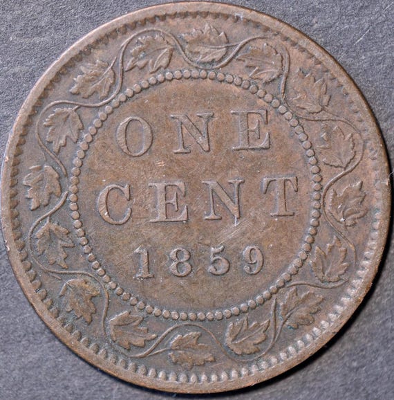 1859年 カナダ 1セント 硬貨 1859 1セント カナダ ビクトリア - Etsy 日本