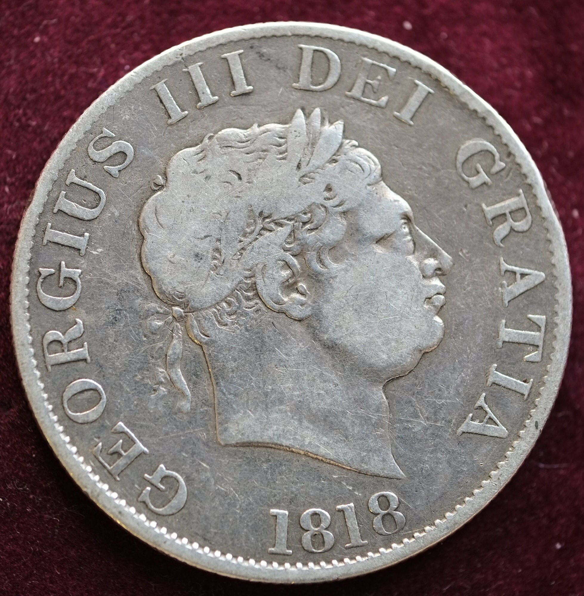 Image of 1818 Half Crown Silver Coin King George Iii