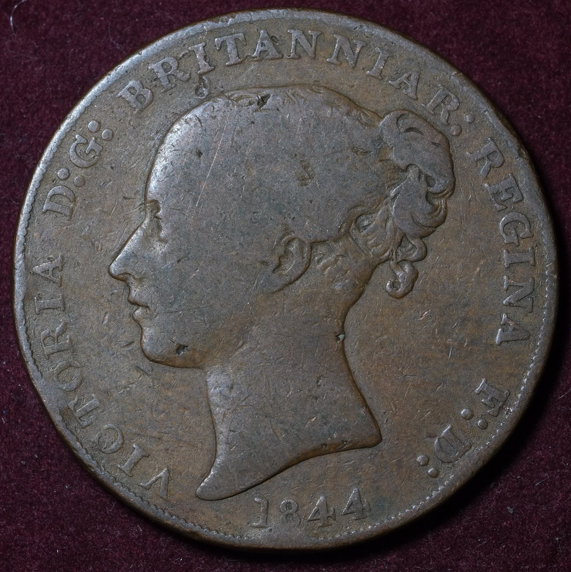 Image of 1844 One Penny States Of Jersey 1/13Th A Shilling