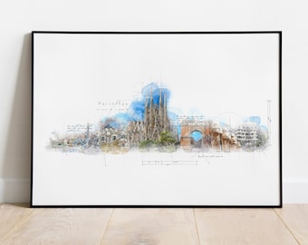 Barcelonas stadsbild, stadsbild, stadssilhuett