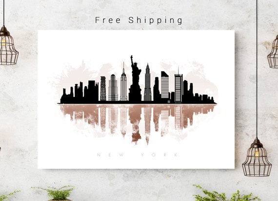 New York Art Print Skyline Wall - New York Skyline Wall Art New York Art Print Skyline Wall - New York Skyline Wall Art