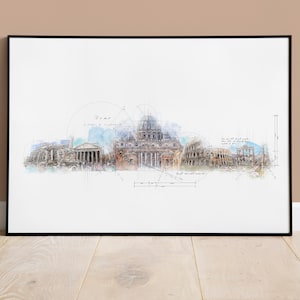 Rome Skyline Print