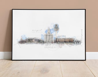 Liverpool Print, Skyline Print