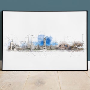 Ottawa Skyline Print, Canada Print