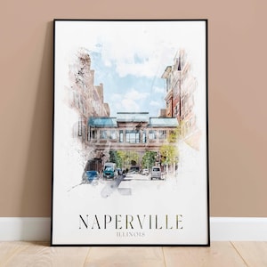 Naperville Illinois Print, Naperville Travel Print
