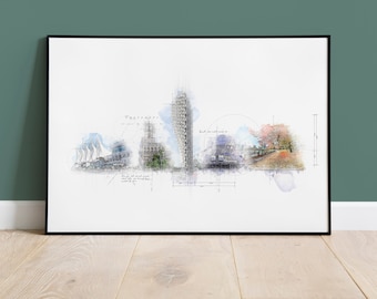Vancouver Skyline Print, Canada