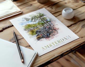 Amsterdam Print, Amsterdam Travel Poster