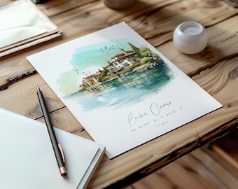 Lake Como Print, Lake Como Italy, Lake Como Poster, Minimalist Print, Traditional Print, Travel Décor, Travel Prints