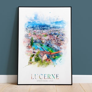 Lucerne Switzerland Print, Travel Print