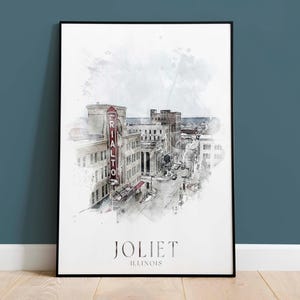 Joliet Illinois Print, Joliet Travel Print