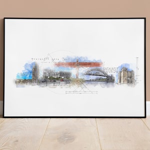 Newcastle Skyline Print