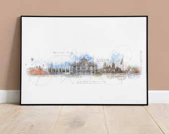 Mexico City Skyline Print