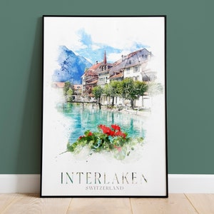 Interlaken Switzerland Print, Travel Print