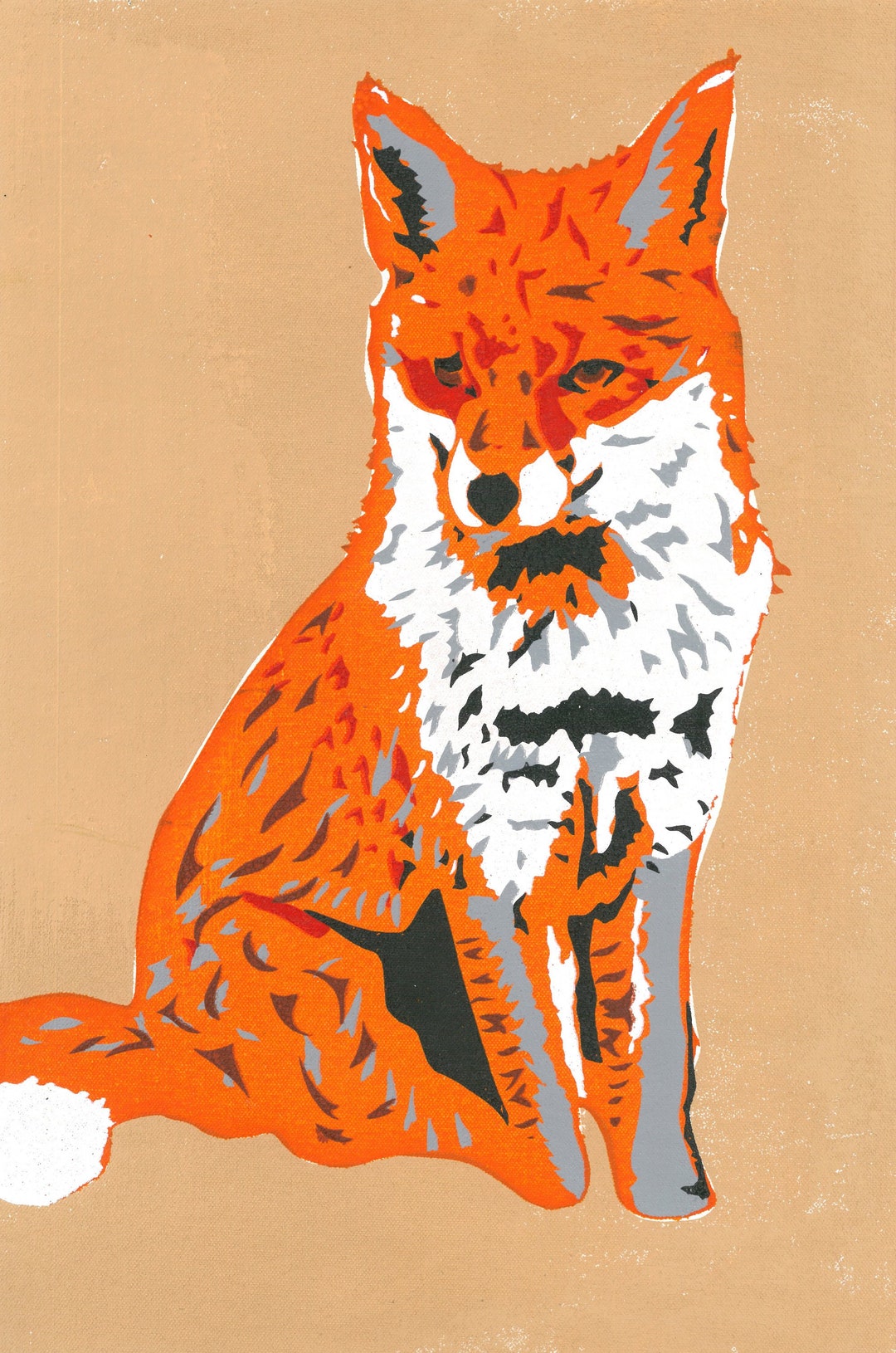 Stencil Fox original Art Print Signed Limited Edition Etsy