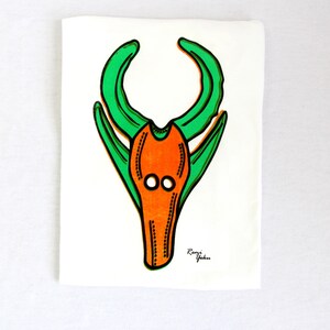 T-Shirt - African Mask Design - Screen Printed - Limited edition - Buffalo Mask